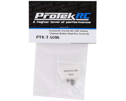 ProTek RC 3x4mm "Grade 5" Titanium Button Head Hex Screw (4)