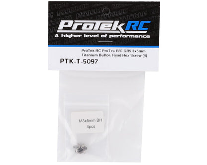 ProTek RC 3x5mm "Grade 5" Titanium Button Head Hex Screw (4)