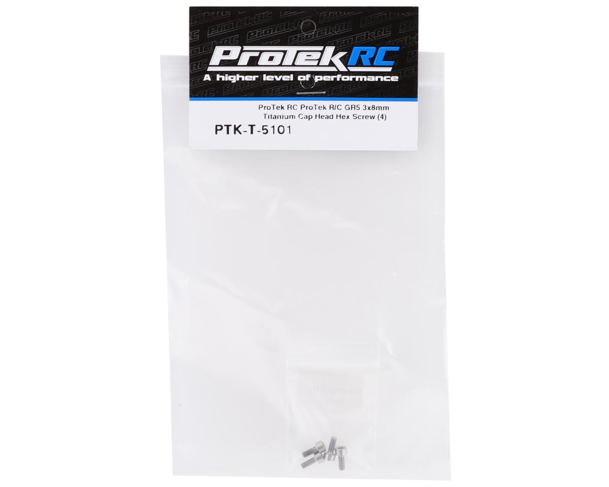 ProTek RC 3x8mm "Grade 5" Titanium Cap Head Hex Screw (4)