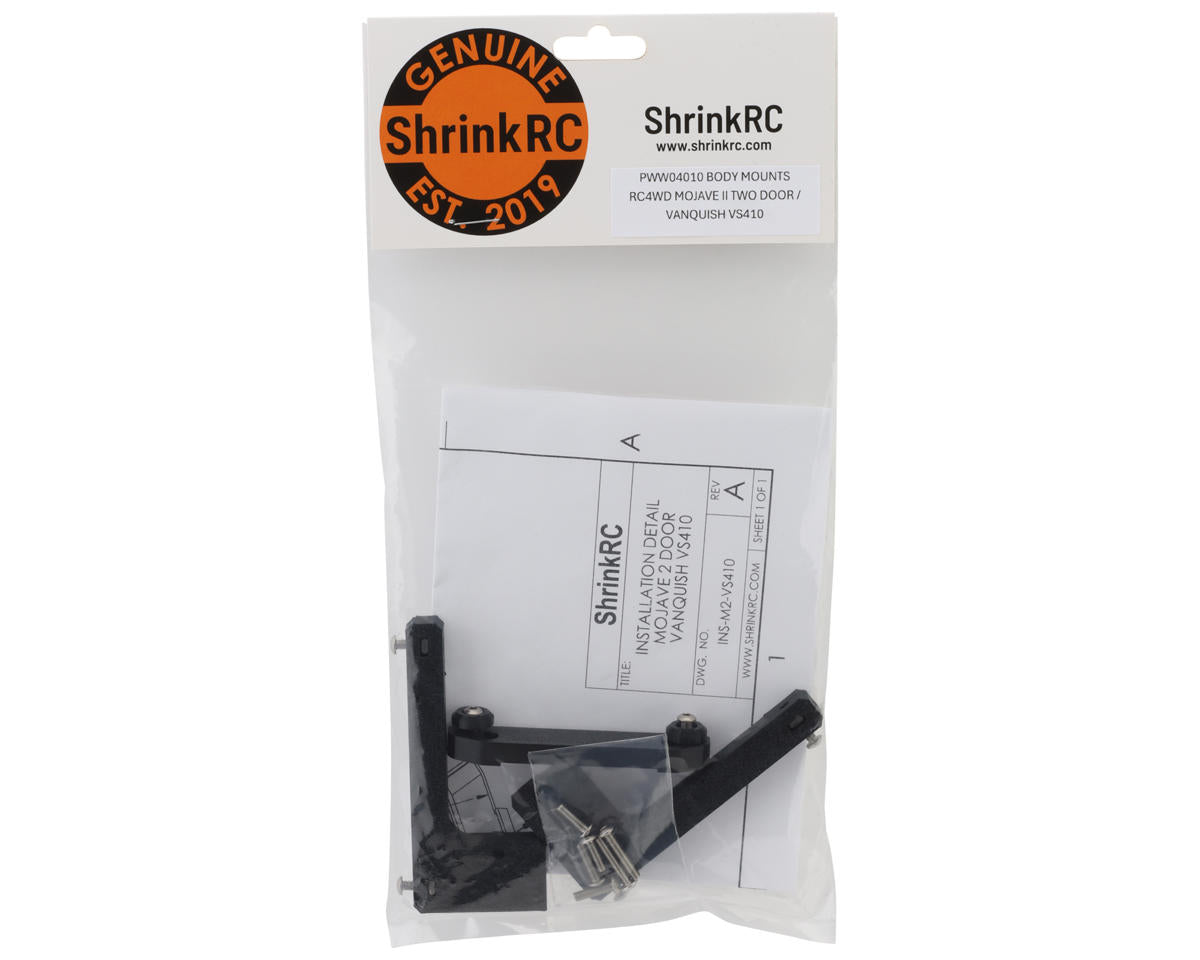 ShrinkRC Vanquish VS410 Body Mounts for RC4WD Mojave II Two Door Body