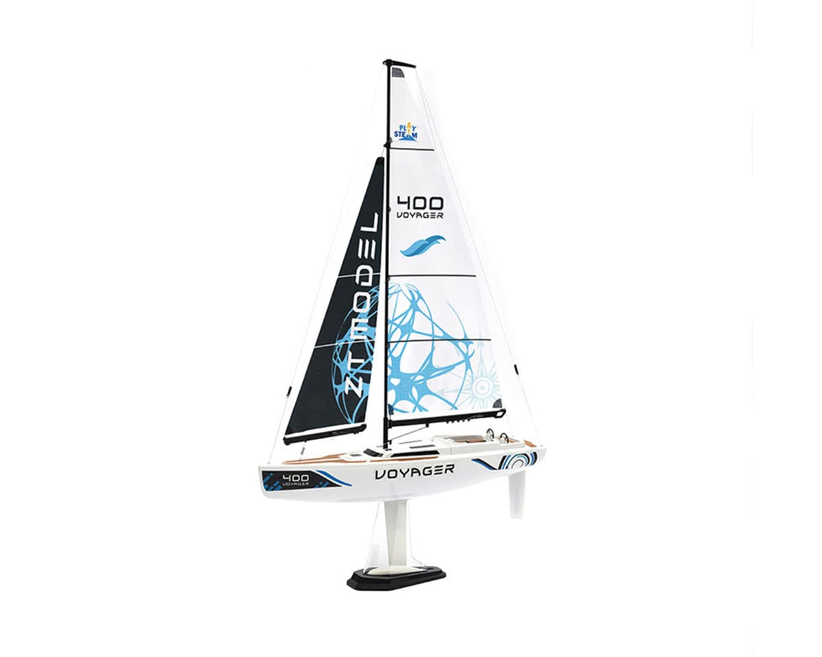 PlaySTEM Voyager 400 Motor-Powered RC Sailboat (Blue)