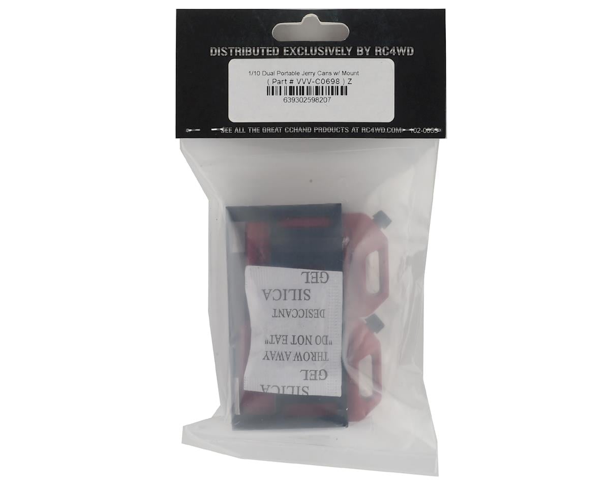 RC4WD CChand 1/10 Dual Portable Jerry Cans w/Mount (Red) (2)