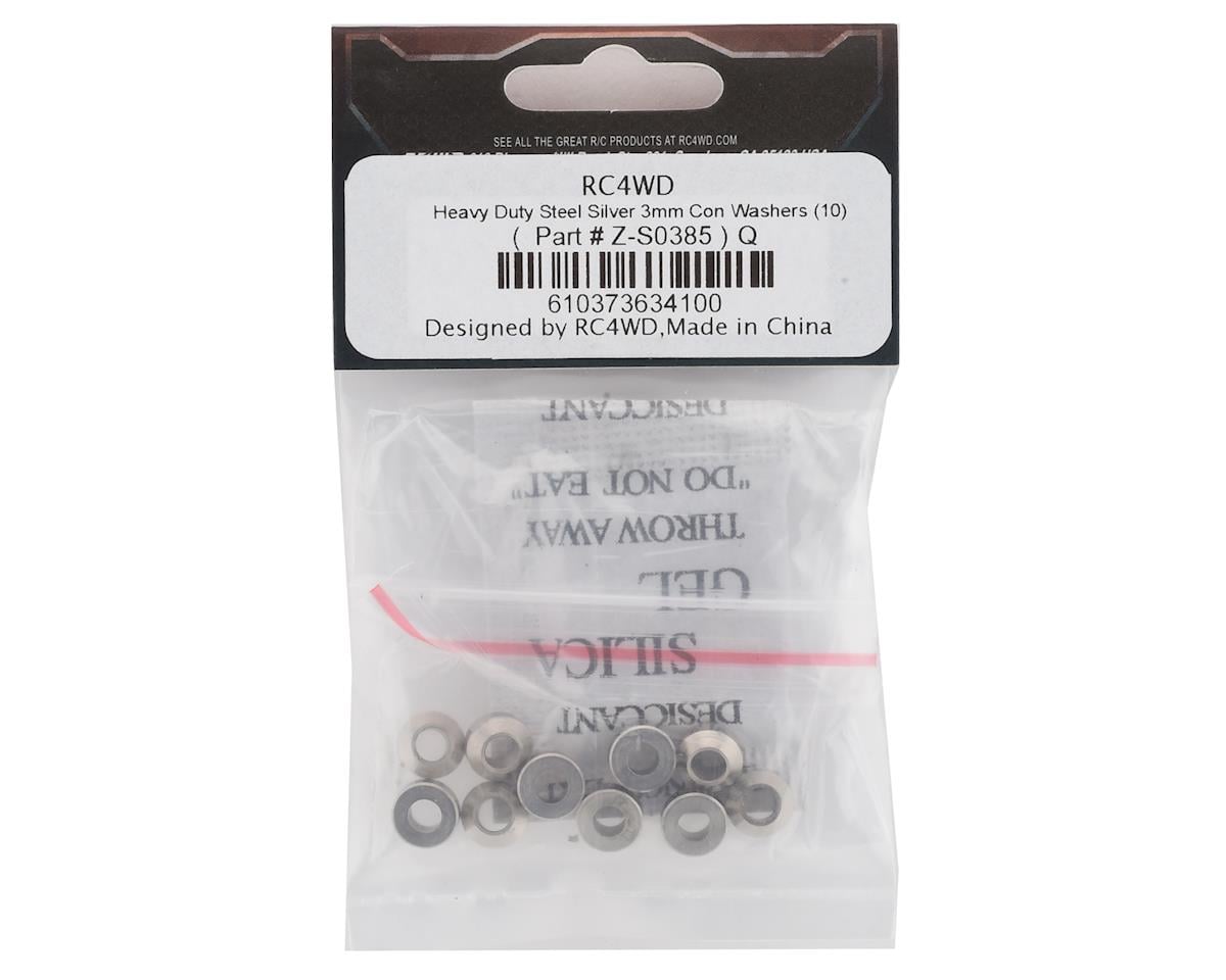RC4WD 3mm Heavy Duty Steel Conical Washers (Silver) (10)