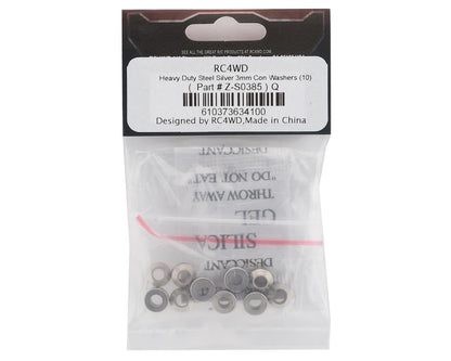 RC4WD 3mm Heavy Duty Steel Conical Washers (Silver) (10)