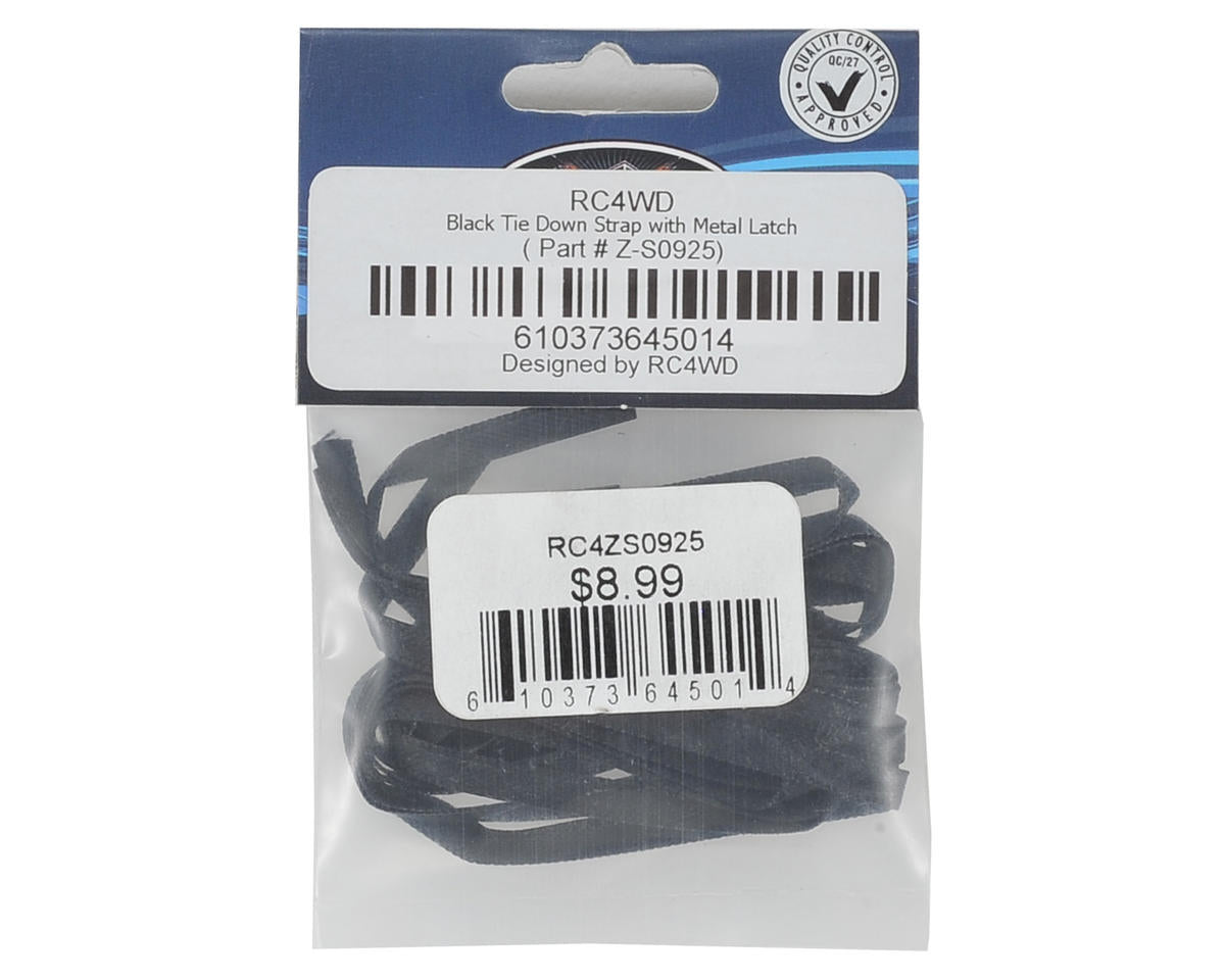 RC4WD Tie Down Strap w/Metal Latch (Black) (4)