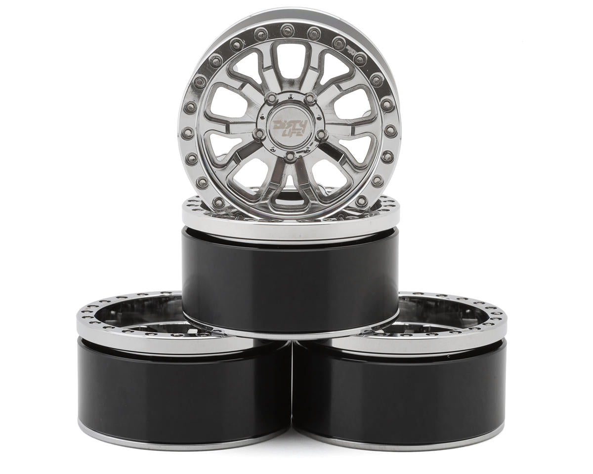 RC4WD Dirty Life 1.9” DT-1 Aluminum Beadlock Crawler Wheels (Chrome) (4)
