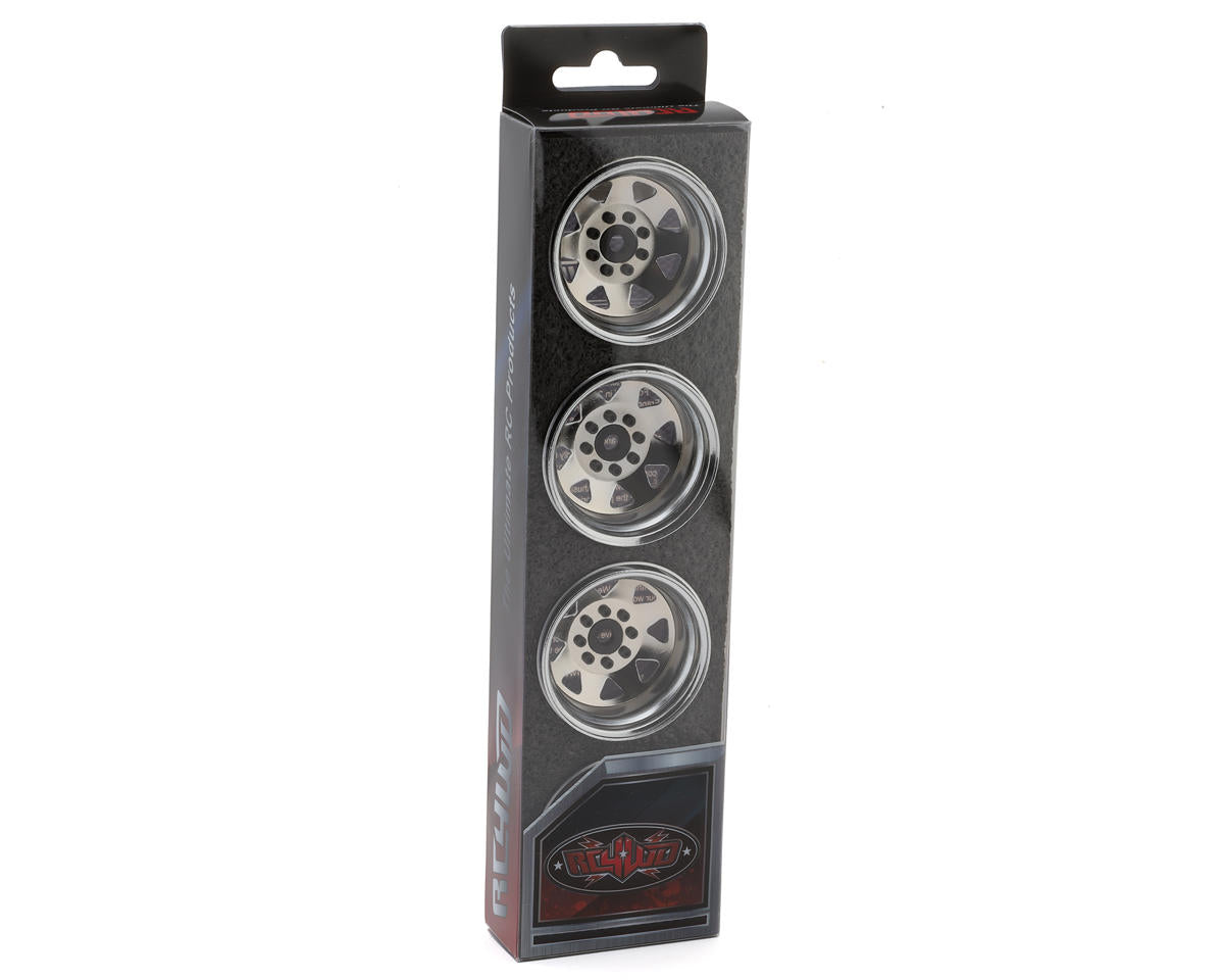 RC4WD 8 Lug Deep Dish Wagon 1.9" Steel Stamped Beadlock Crawler Wheels (Chrome)
