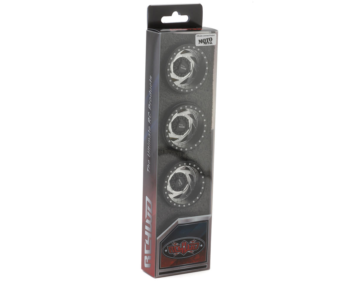 RC4WD Moto Metal 1.7" Change Up Deep Dish Beadlock Wheels (Black/Silver) (4)
