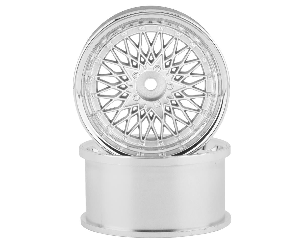RC Art SSR Formula Mesh 19 Drift Wheels (Matte Silver) (2) (6mm Offset)