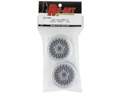 RC Art SSR Formula Mesh 19 Drift Wheels (Matte Silver) (2) (6mm Offset)