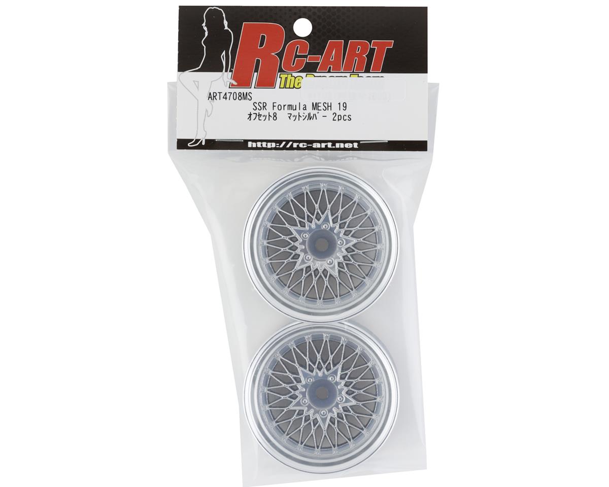 RC Art SSR Formula Mesh 19 Drift Wheels (Matte Silver) (2) (8mm Offset)