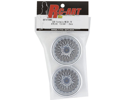 RC Art SSR Formula Mesh 19 Drift Wheels (Matte Silver) (2) (8mm Offset)