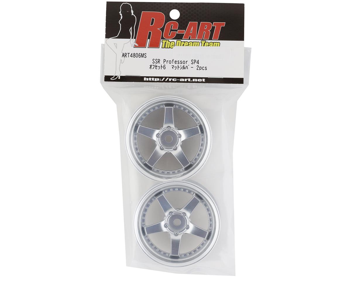 RC Art SSR Professor SP4 5-Spoke Drift Wheels (Matte Silver) (2) (6mm Offset)