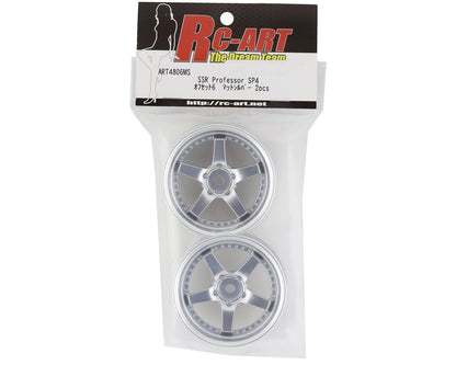 RC Art SSR Professor SP4 5-Spoke Drift Wheels (Matte Silver) (2) (6mm Offset)