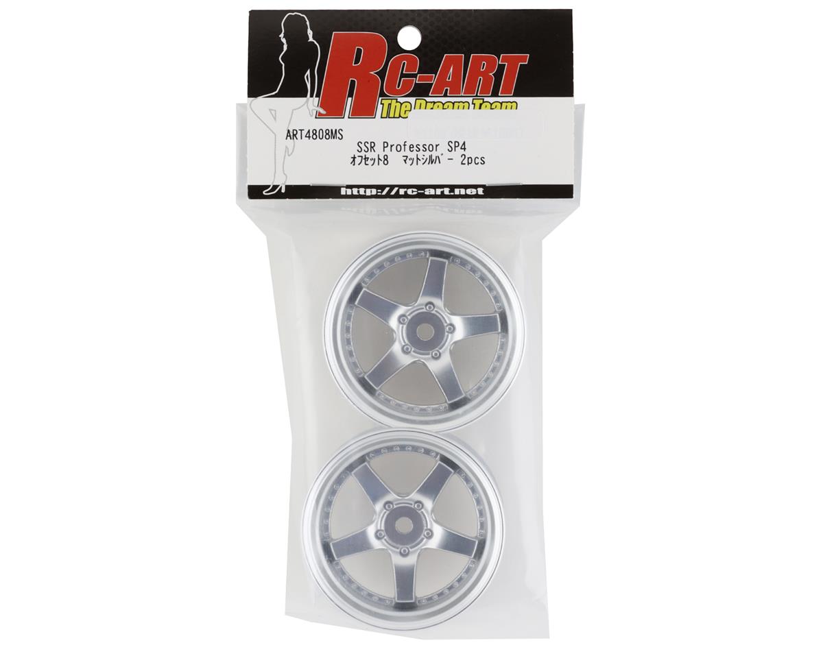 RC Art SSR Professor SP4 5-Spoke Drift Wheels (Matte Silver) (2) (8mm Offset)