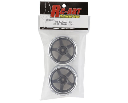 RC Art SSR Professor SP4 5-Spoke Drift Wheels (Silver) (2) (8mm Offset)
