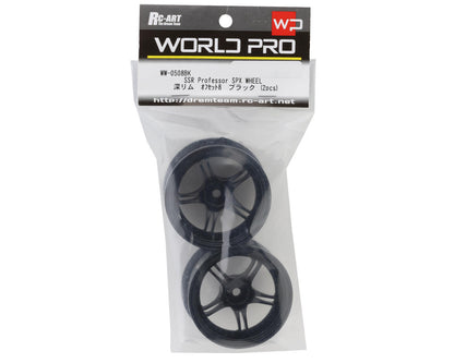 RC Art SSR Professor SPX 5-Split Spoke Drift Wheels (Black) (2) (8mm Offset)