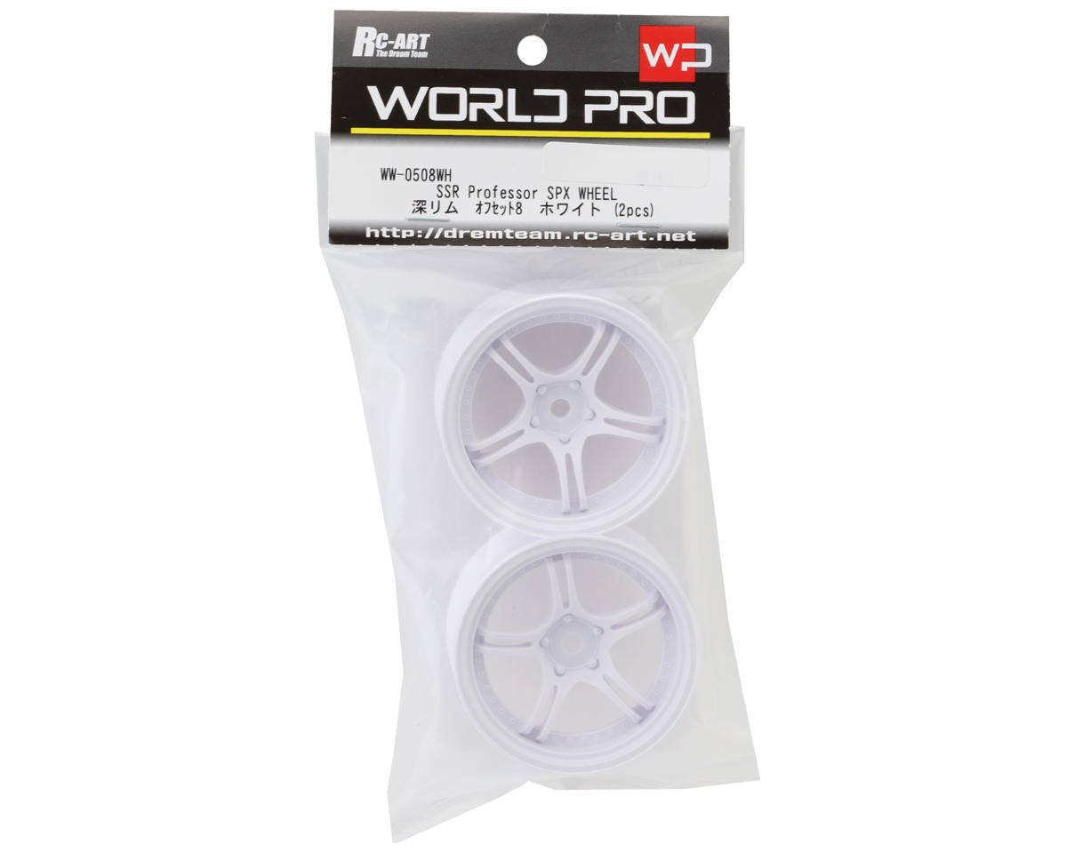 RC Art SSR Professor SPX 5-Split Spoke Drift Wheels (White) (2)