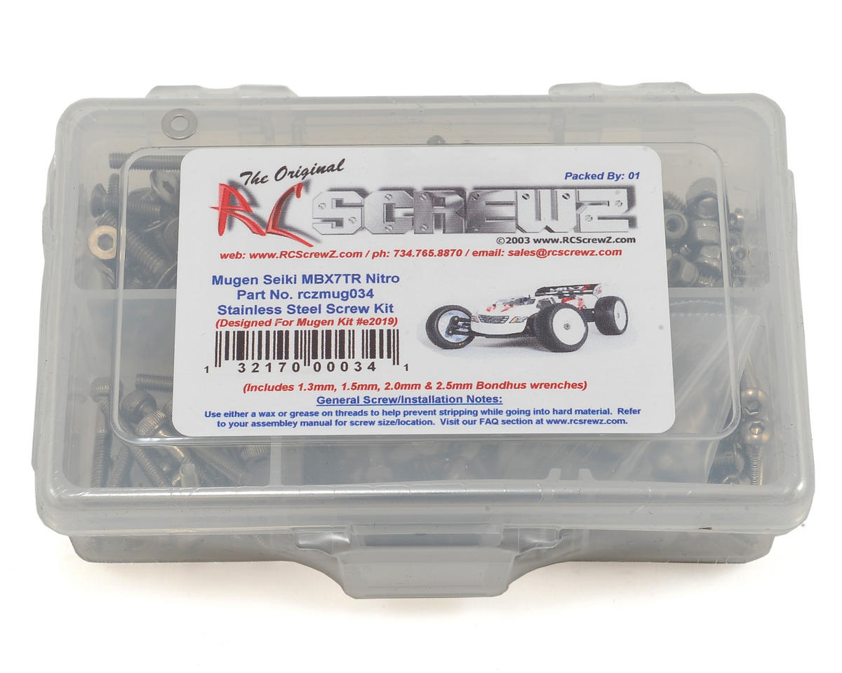 RC Screwz Mugen MBX7TR Nitro 1/8th Truggy Stainless Screw Kit