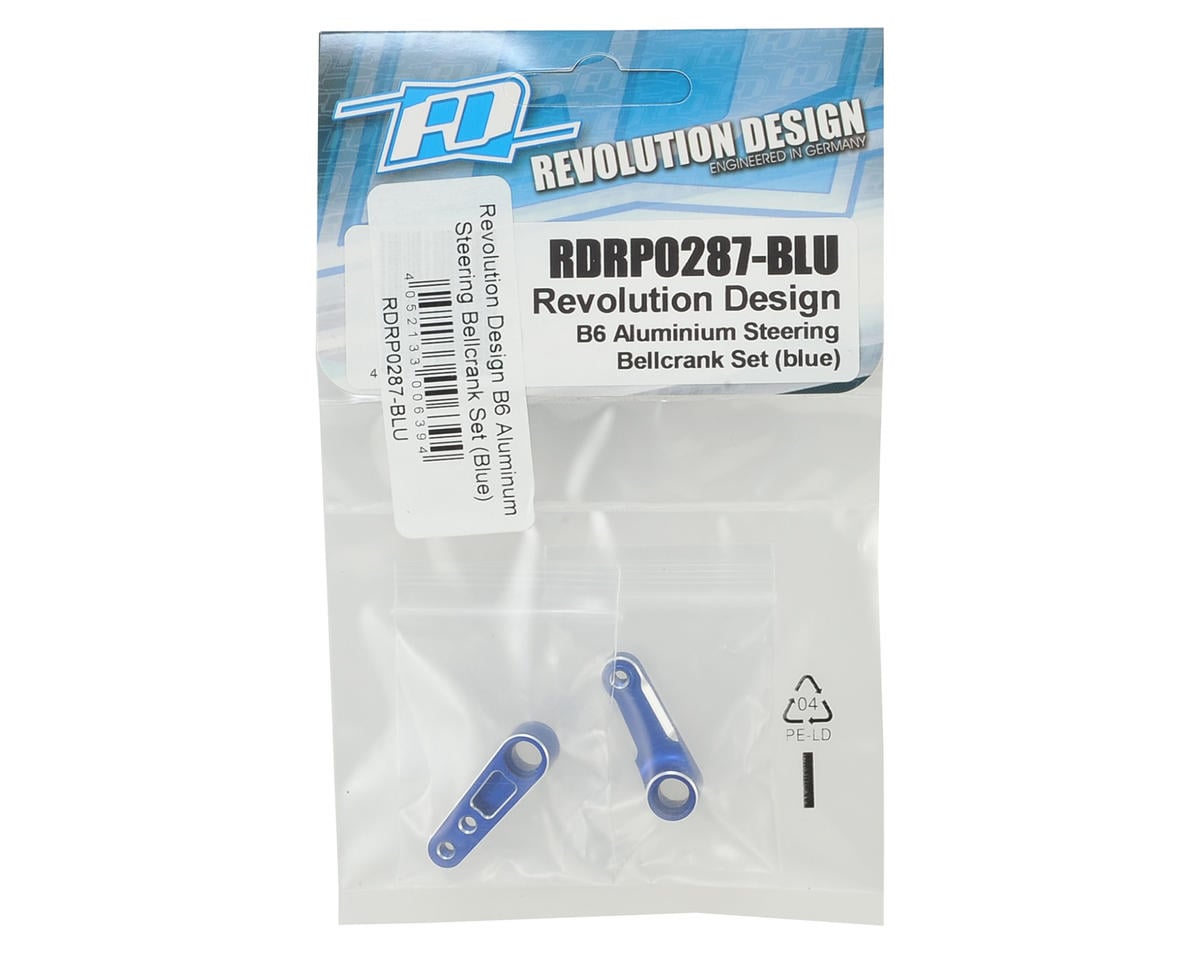 Revolution Design B6 Aluminum Steering Bellcrank Set (Blue)