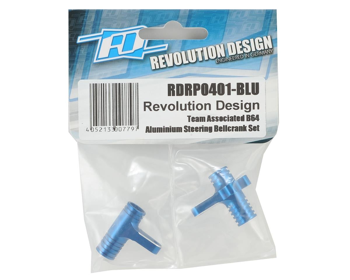 Revolution Design B64 Aluminum Steering Bellcrank Set (Blue)