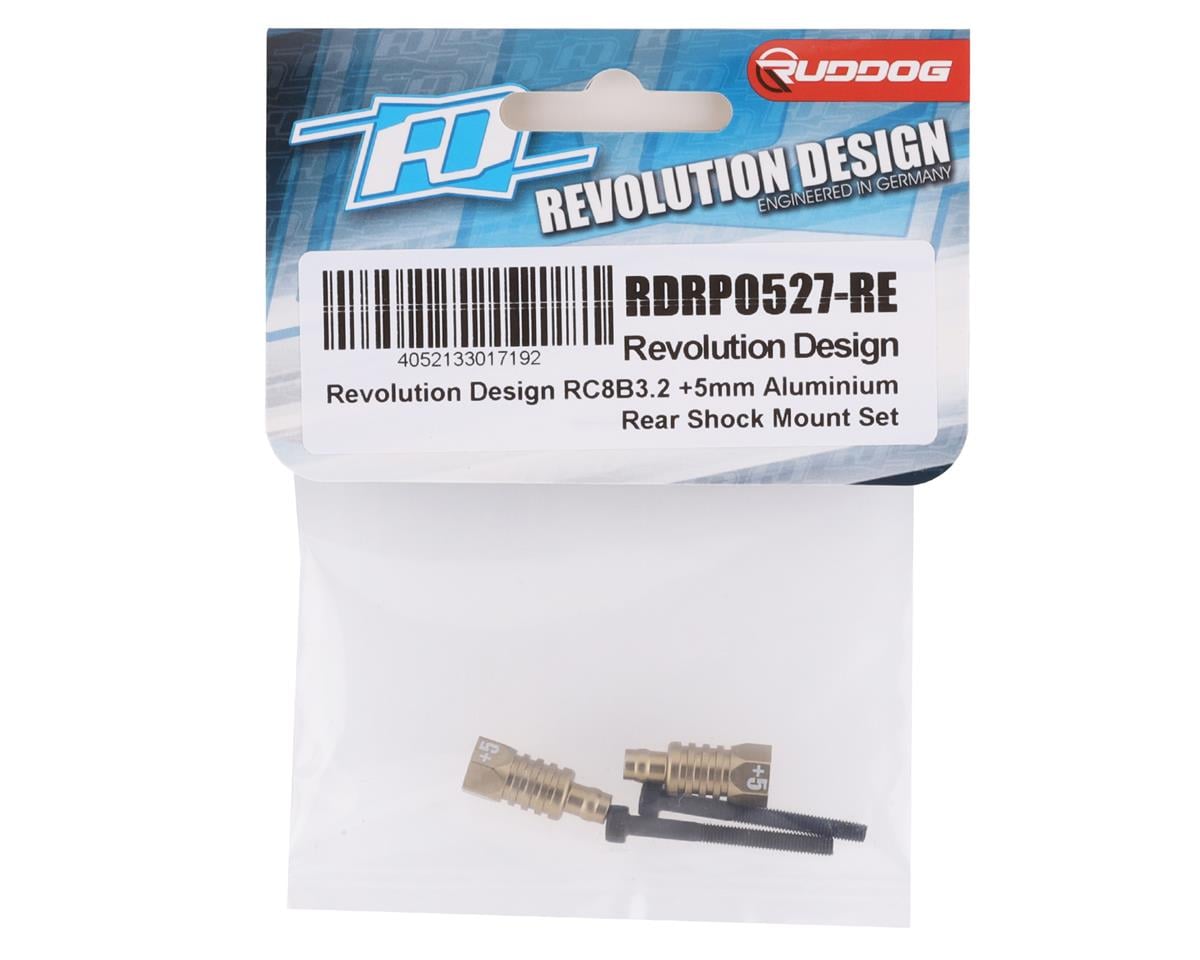 Revolution Design RC8B3.2 +5mm Aluminum Rear Shock Mount Set