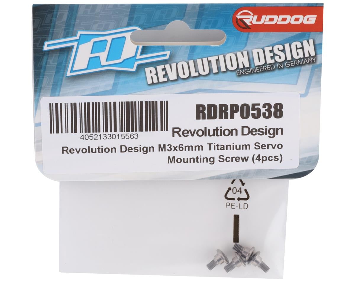 Revolution Design 3x6mm Titanium Servo Mounting Screws (4)
