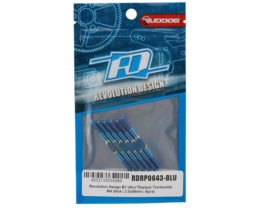 Revolution Design B7 Ultra Titanium Turnbuckle Set (Blue) (6) (3.5x48mm)