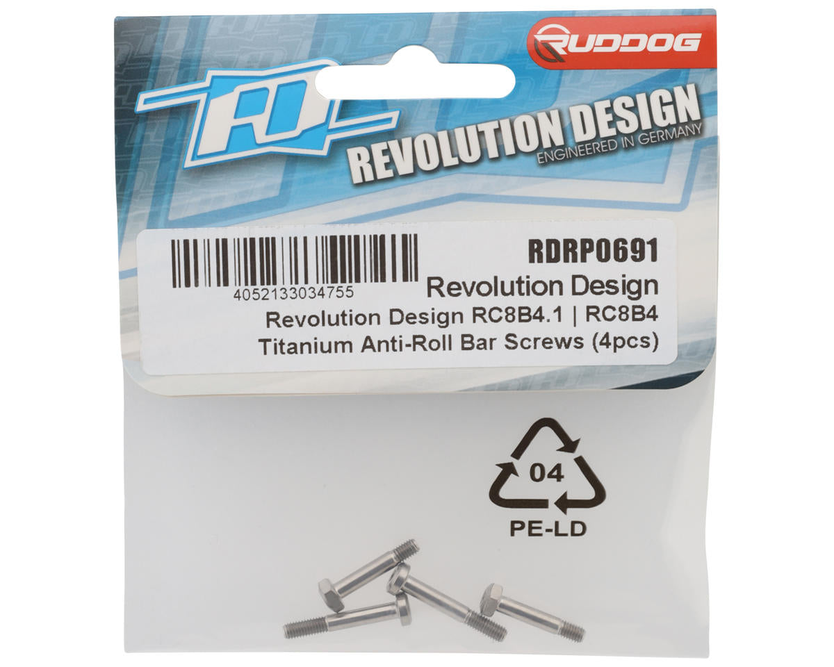 Revolution Design RC8B4.1/RC8B4 Titanium Anti-Roll Bar Screws (4)