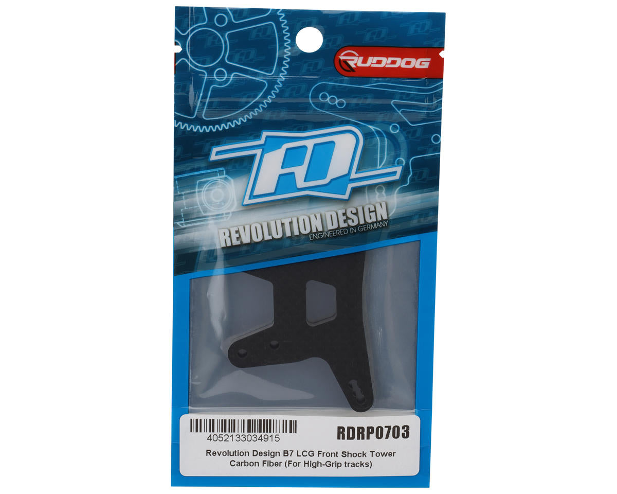 Revolution Design B7 LCG Carbon Fiber Front Shock Tower (High-Bite)