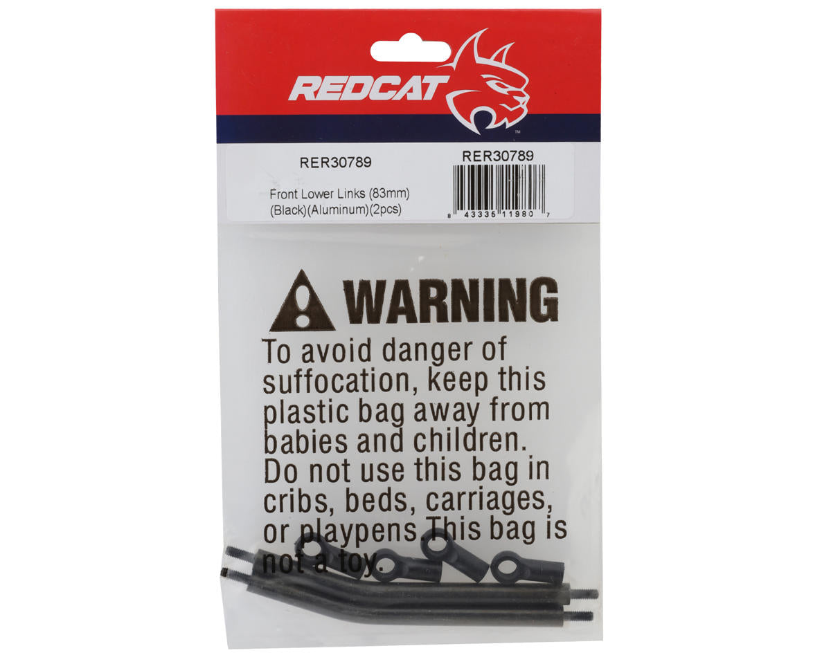 Redcat Ascent Aluminum Front Lower Links (Black) (2) (83mm)