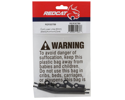 Redcat Ascent Aluminum Front Lower Links (Black) (2) (83mm)