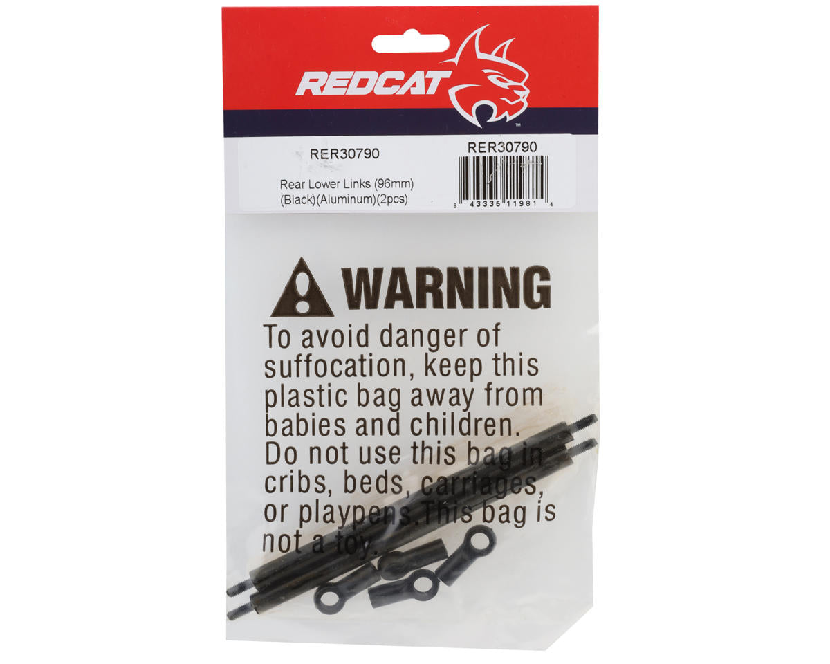 Redcat Ascent Aluminum Rear Lower Links (Black) (2) (96mm)