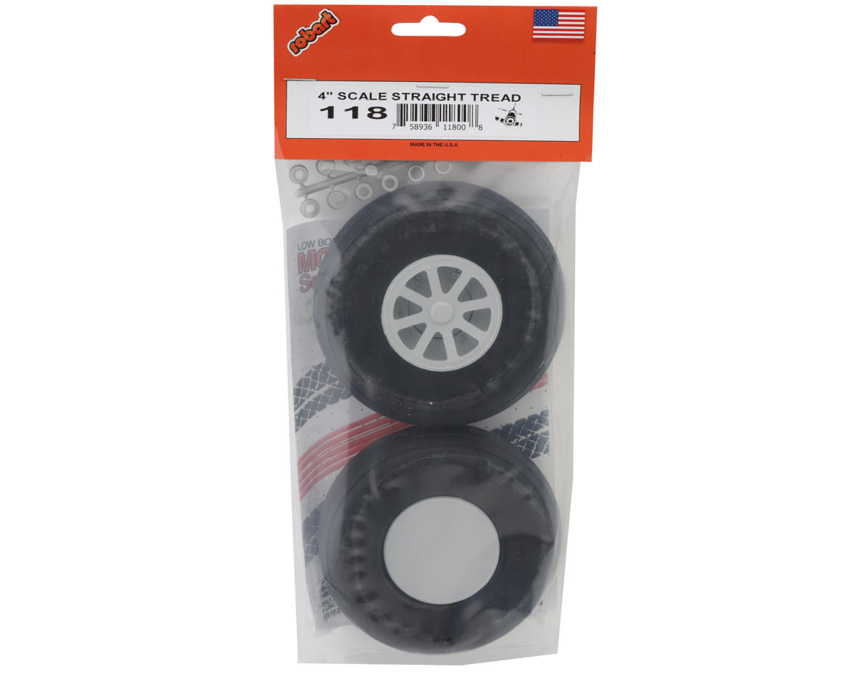 Robart 4.00" Scale Straight Tread Wheels (2)