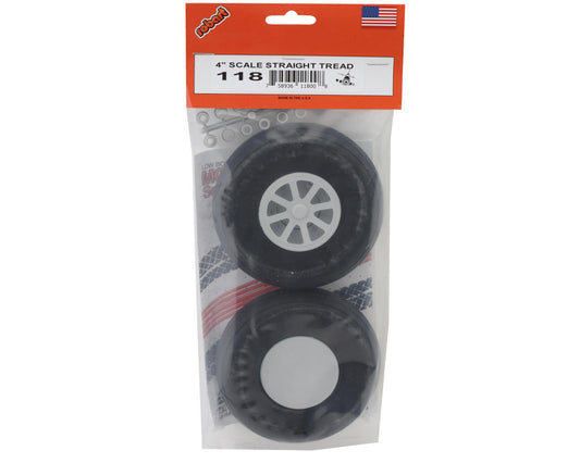 Robart 4.00" Scale Straight Tread Wheels (2)