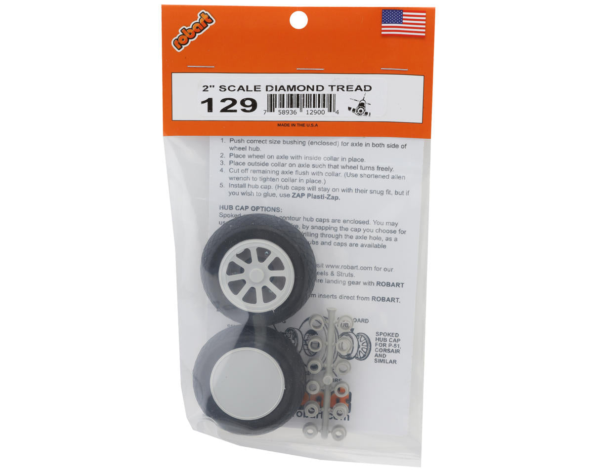 Robart 2.00" Scale Diamond Tread Wheels (2)