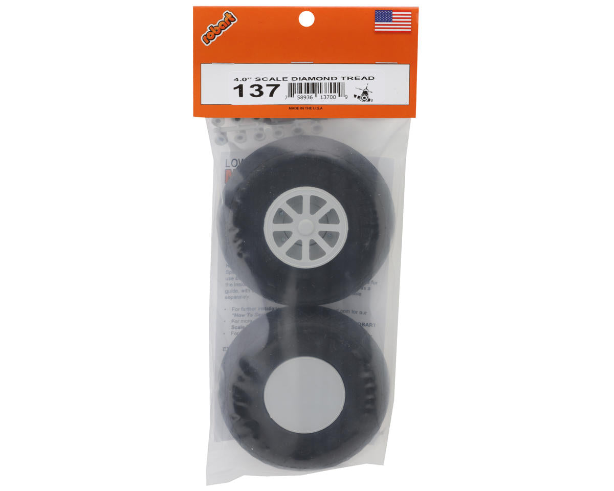 Robart 4.00" Scale Diamond Tread Wheels (2)