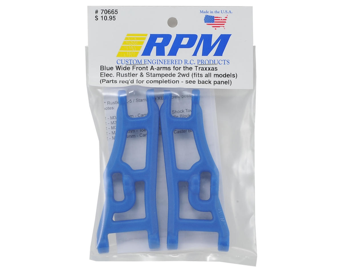 RPM Wide Front A-Arms for Traxxas Rustler/Stampede (Blue) (2)