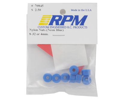 RPM 8-32 Nylon Nuts (Neon Blue) (8)