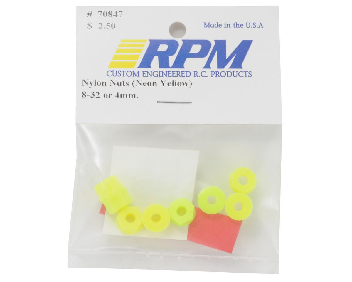 RPM Nylon Nuts 8-32 (Neon Yellow) (8)