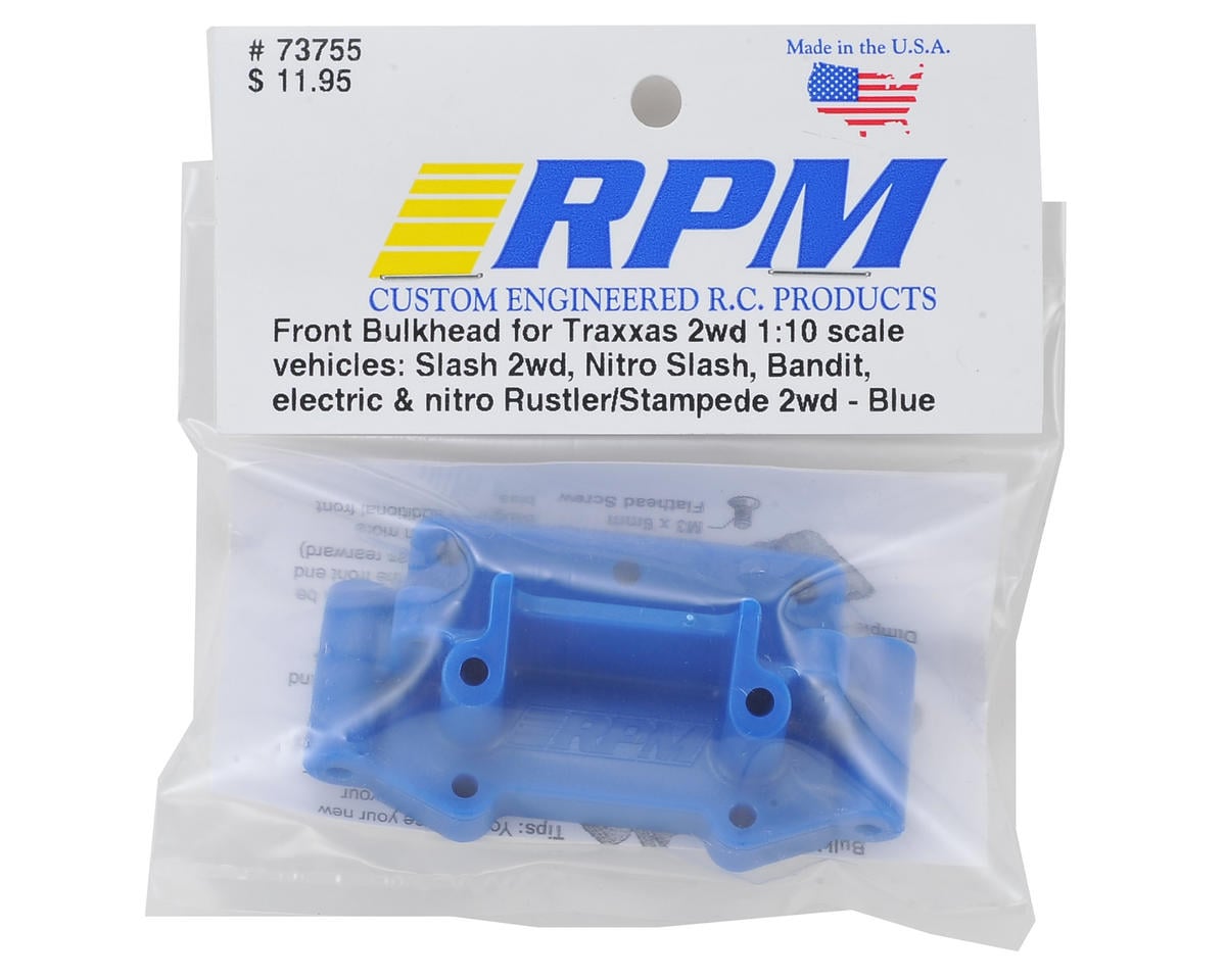 RPM Front Bulkhead for Traxxas 2WD (Blue)