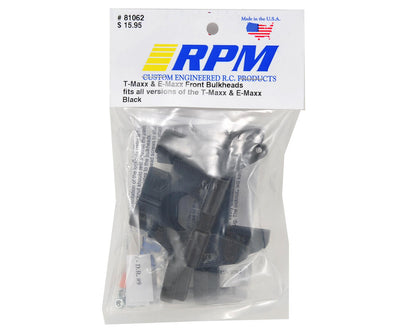 RPM Front Bulkhead Set for Traxxas T-Maxx/E-Maxx (Black)