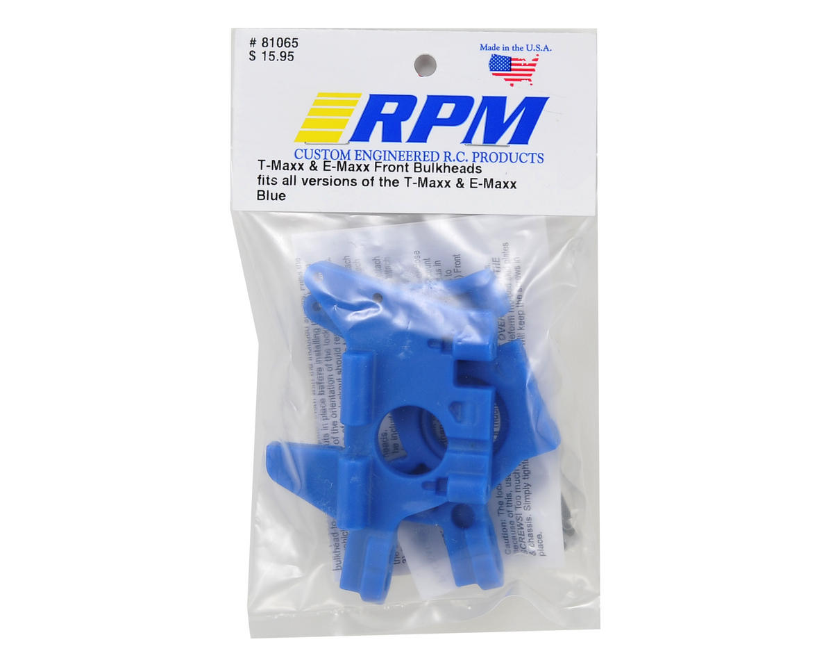 RPM Front Bulkhead Set for Traxxas T-Maxx/E-Maxx (Blue)