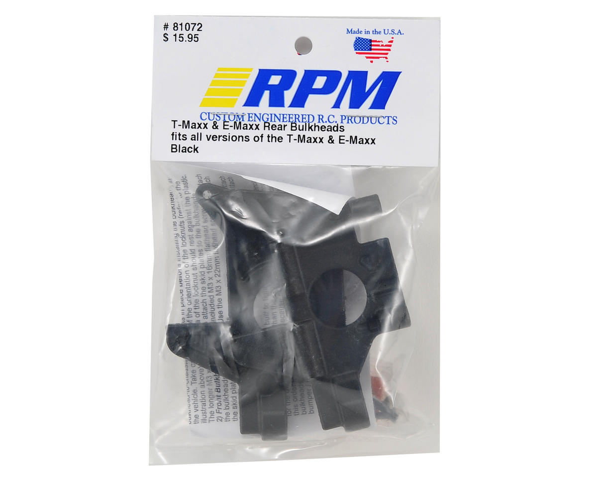 RPM Rear Bulkhead Set for Traxxas T-Maxx/E-Maxx (Black)