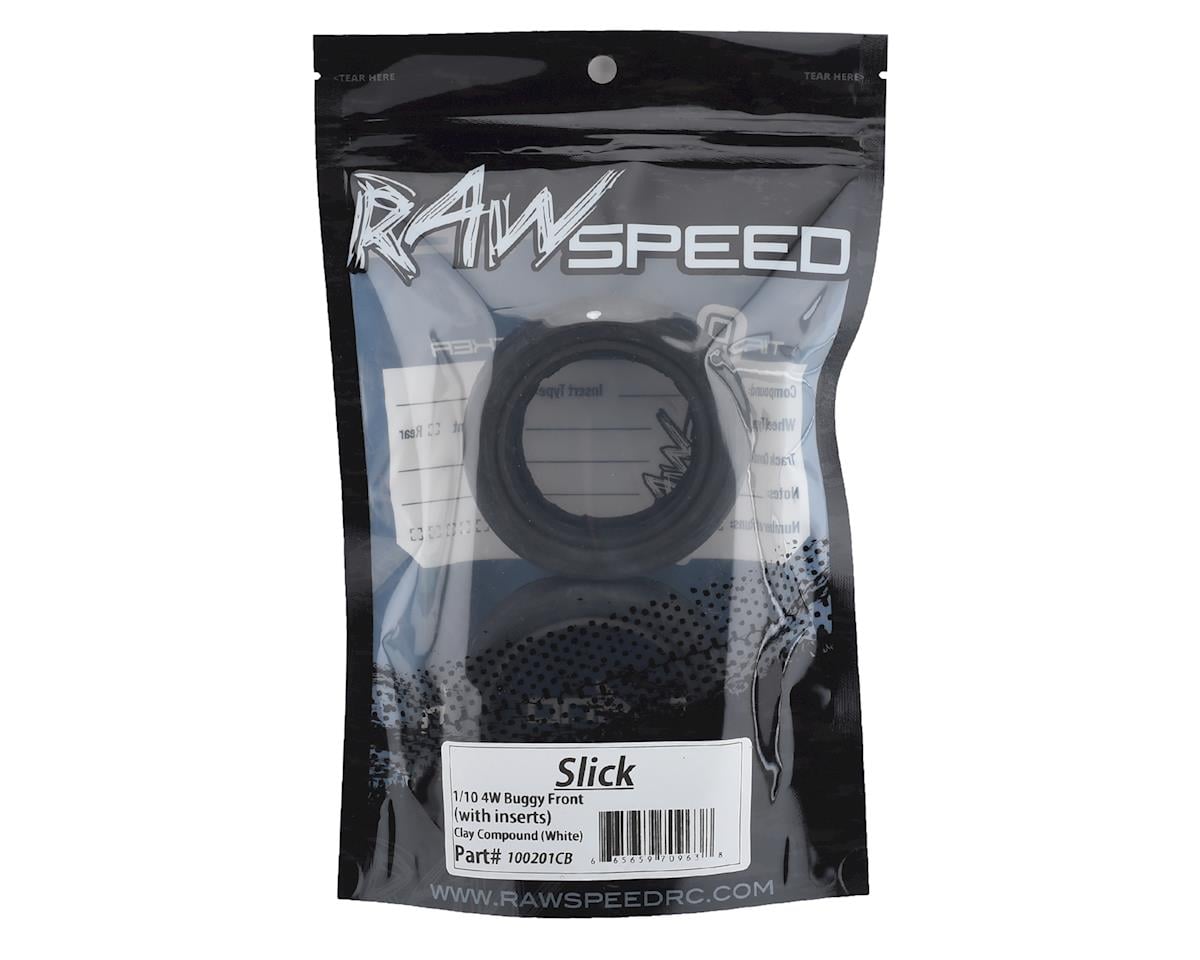Raw Speed RC "Slick" 2.2" 1/10 Front 4WD Buggy Tires (2) (Clay)