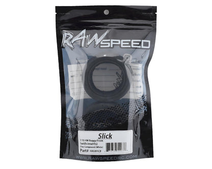 Raw Speed RC "Slick" 2.2" 1/10 Front 4WD Buggy Tires (2) (Clay)