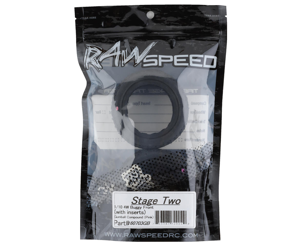 Raw Speed RC Stage Two 2.2" Front 4WD Buggy Tires (2) (Gumball (Pink))
