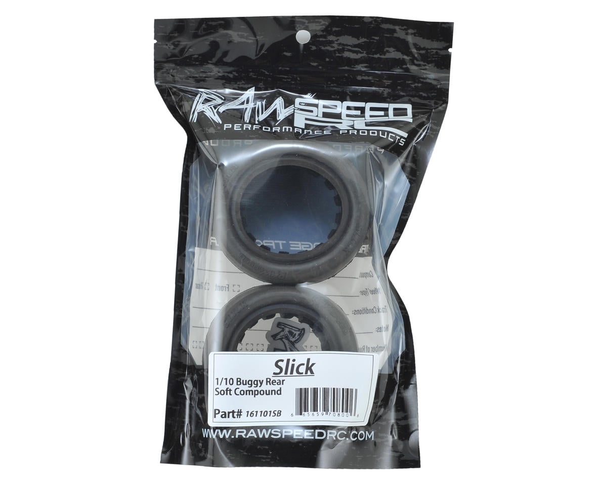 Raw Speed RC Slick 2.2" 1/10 Rear Buggy Tires (2) (Soft)