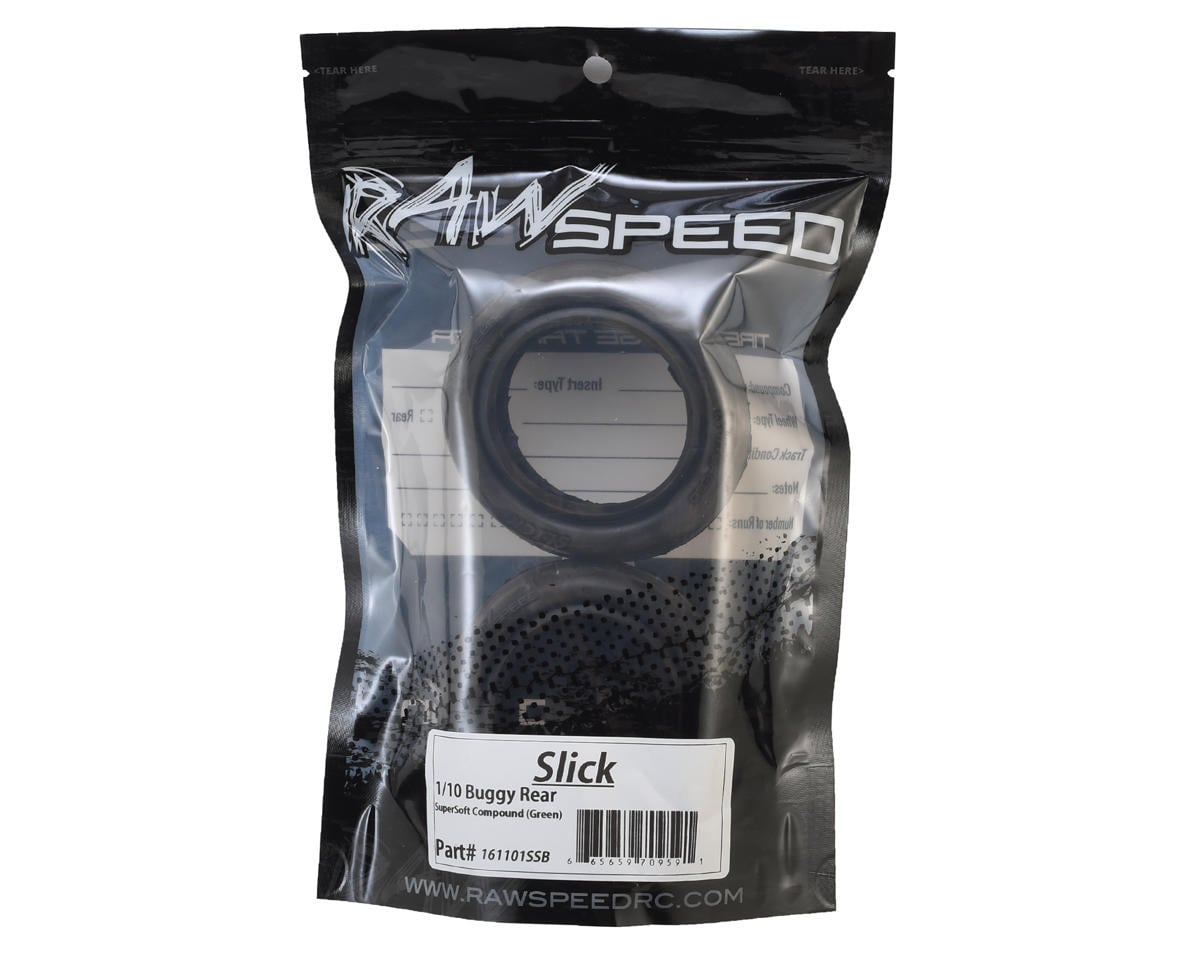 Raw Speed RC Slick 2.2" 1/10 Rear Buggy Tires (2) (Super Soft)