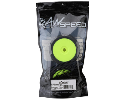Raw Speed RC Radar 1/8 Buggy Pre-Mounted Tires (Yellow) (2) (Clay)